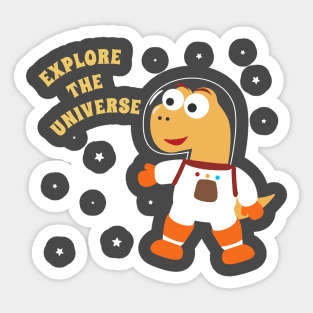 Cute dinosaur astronaut. Sticker